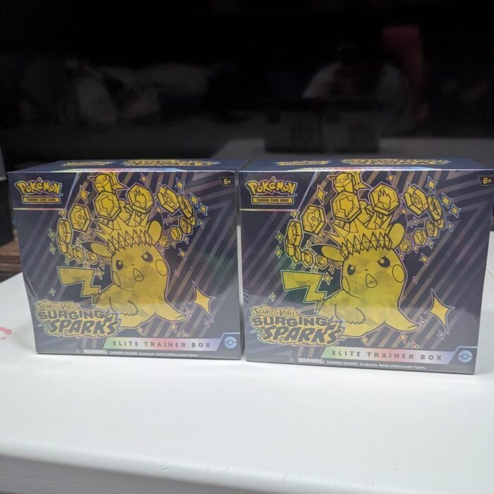 Lot of two Pokemon TCG Surging Sparks Elite Trainer Box - SV08 Factory Sealed