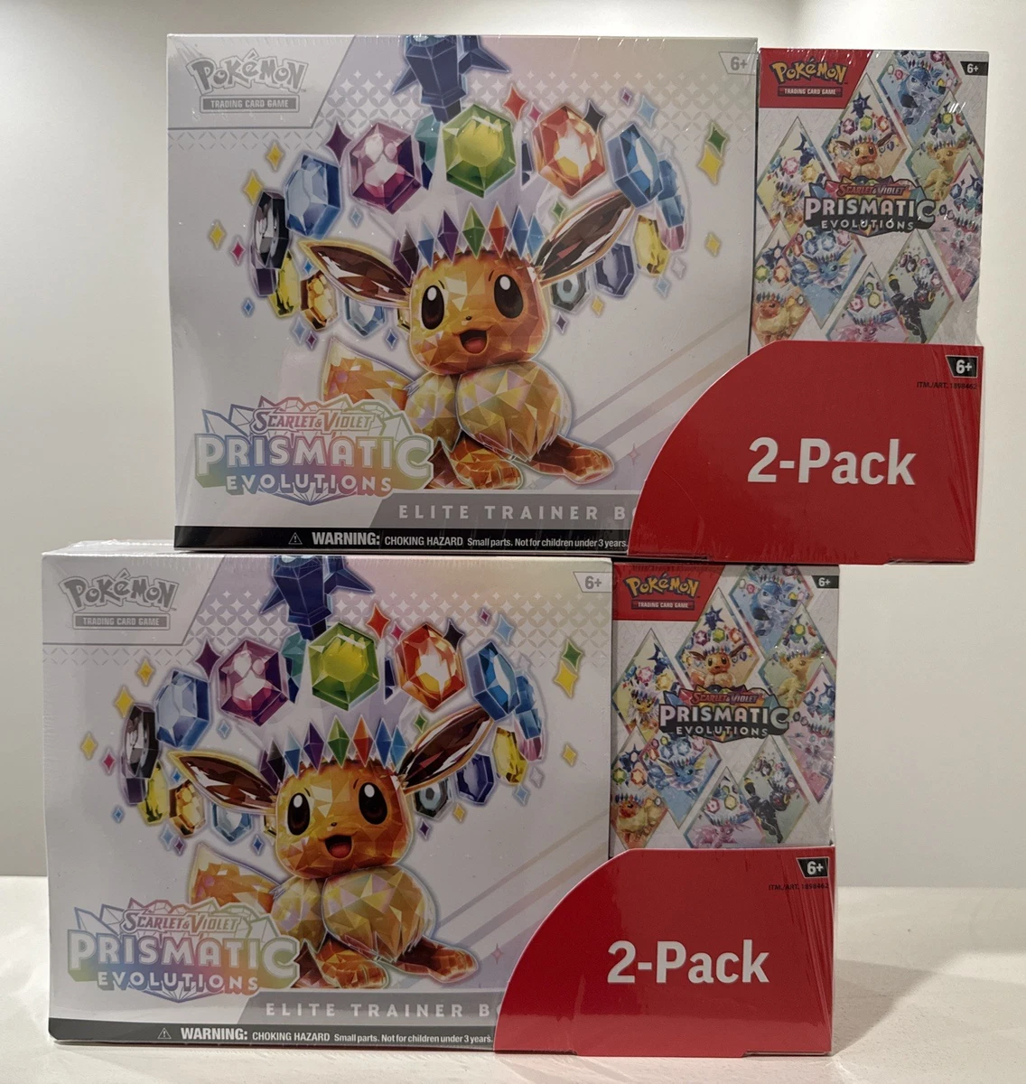 NEW Costco SEALED 2 Pokemon Prismatic Evolutions ETBs + 2 Booster Bundles TCG